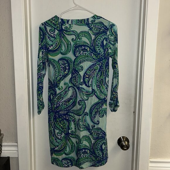 Lilly Pulitzer Rossmore T-Shirt Poolside Blue Keep It Current Dress Size XXS - Picture 5 of 8